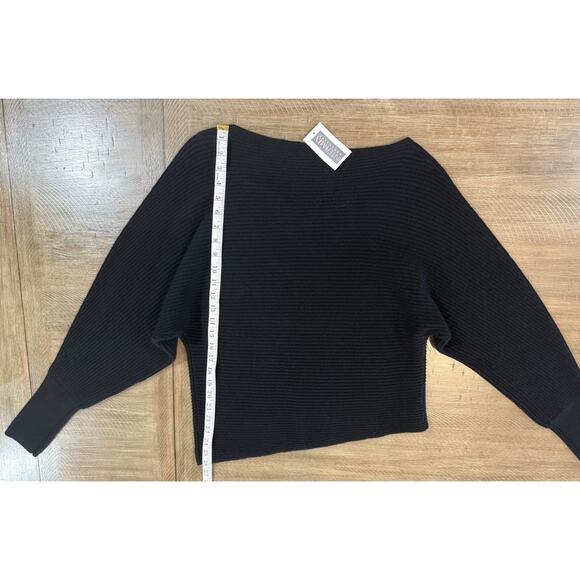 NWT Intermix Exclusive Jacquline Off Shoulder Wool Cashmere Sweater Black Size L - Picture 10 of 14